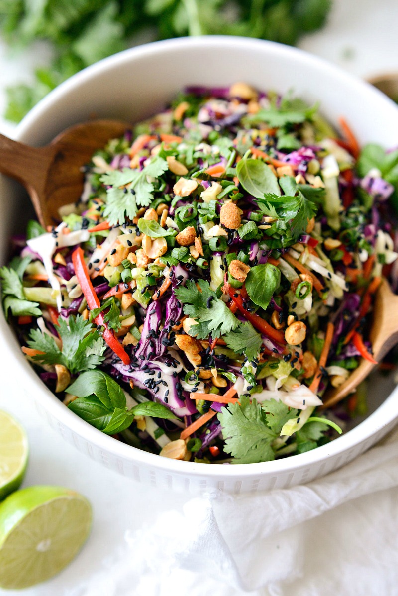Asian Cabbage Slaw with Basil Ginger Dressing Simply Scratch