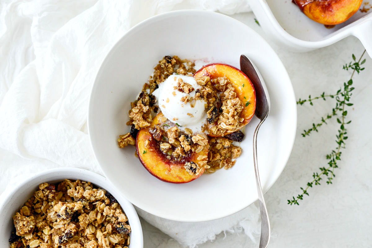 Baked Nectarines with Oatmeal Cookie Crumble Simply Scratch