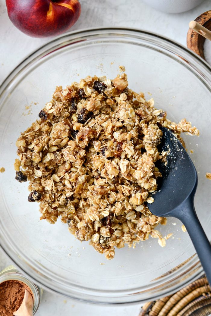 stirred butter into crumble mixture