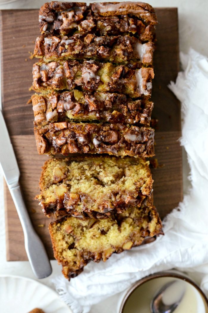 sliced dutch apple fritter bread