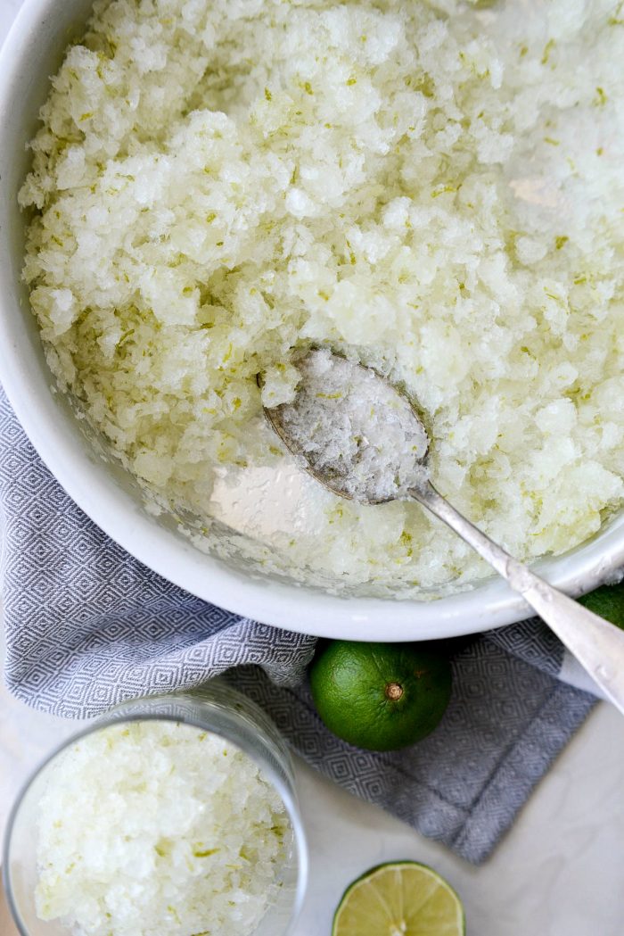 dish of granita with spoon