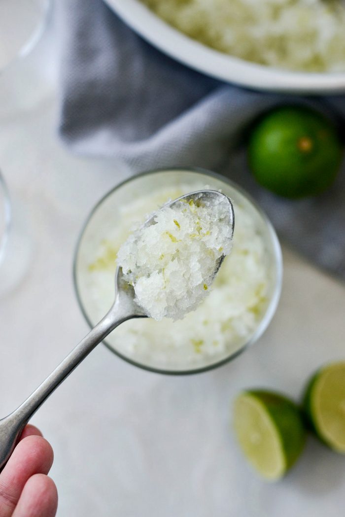 spoonful of gin and tonic granita