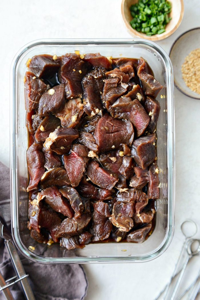 venison backstrap after marinating