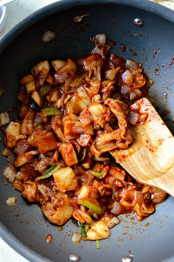 heat the kimchi through