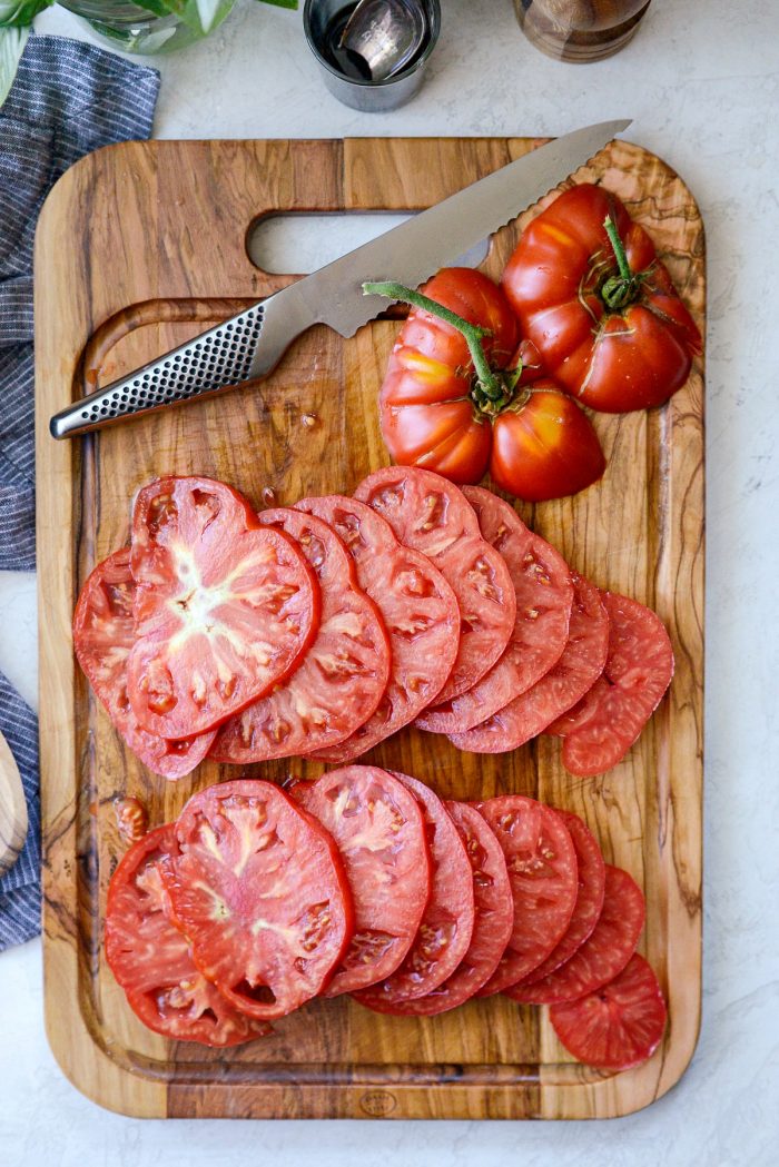sliced garden tomatoes