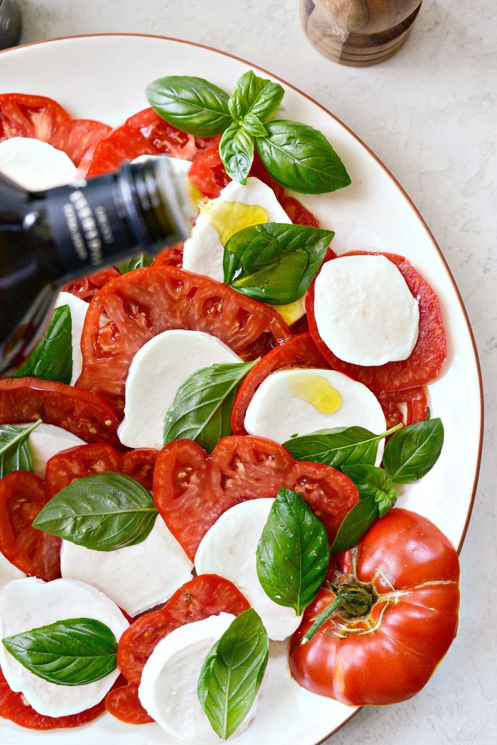 drizzle caprese with olive oil