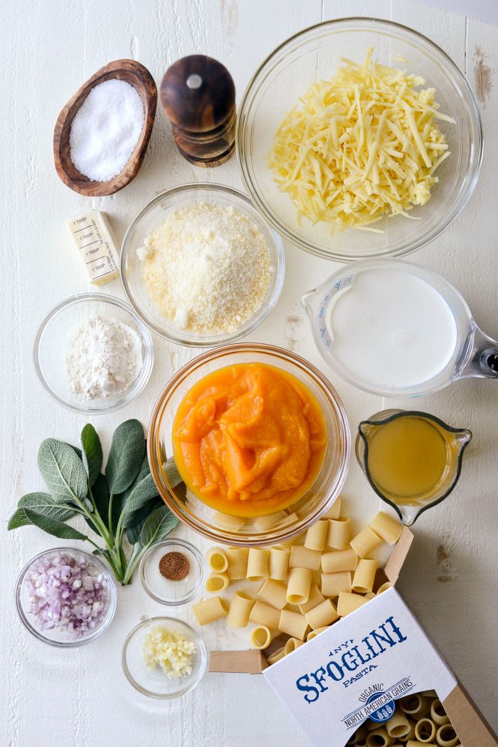 Cheesy Roasted Butternut Squash Rigatoni ingredients