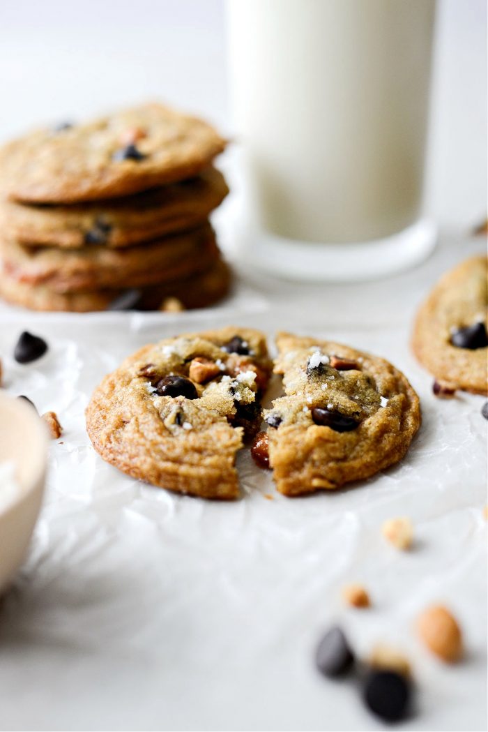 broken Salted Caramel Espresso Hazelnut Cookies