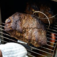 close up of bark on pork butt