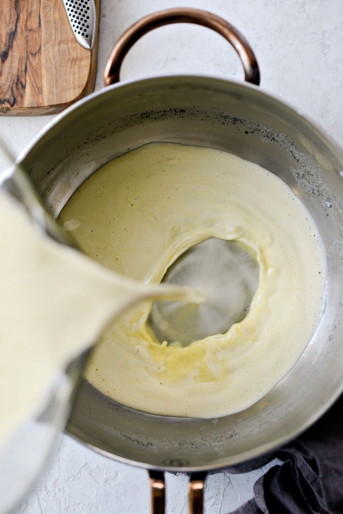 pour mixture back into sauce pan.