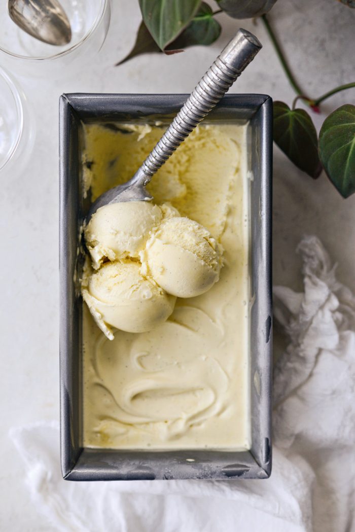 Homemade vanilla bean gelato.