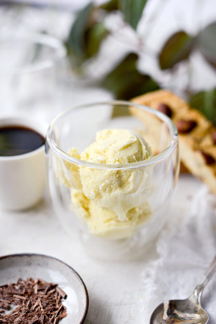homemade vanilla gelato in a cup