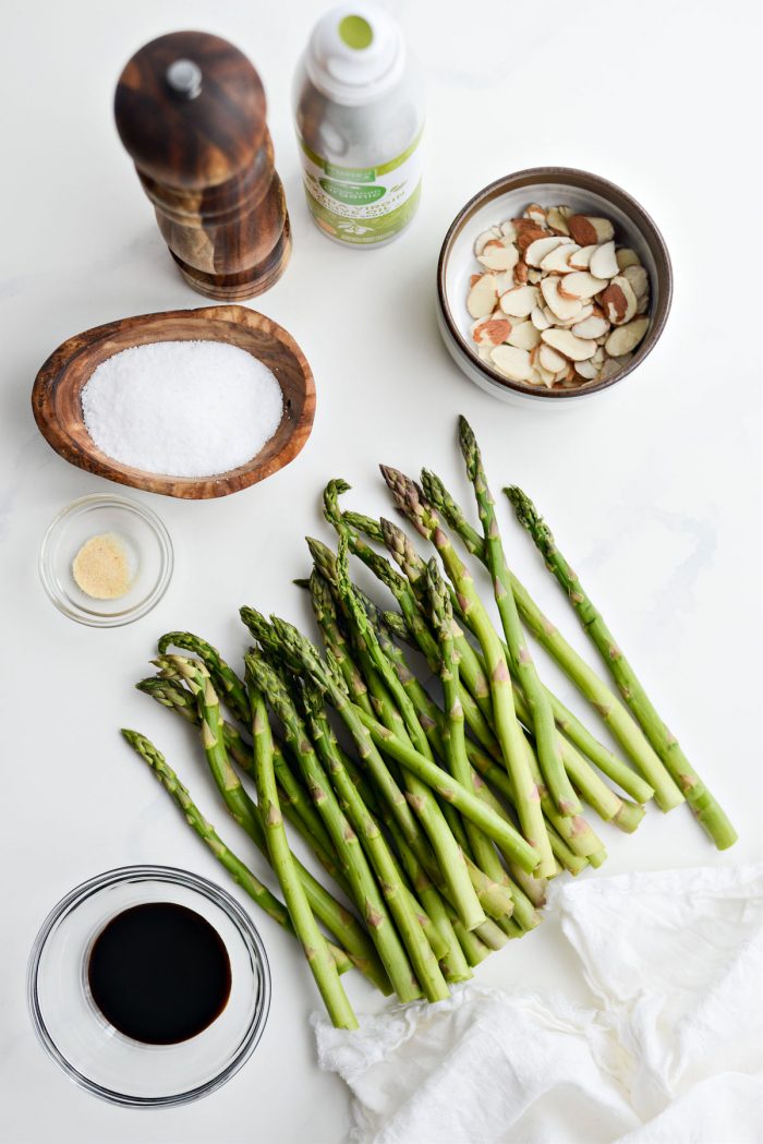 Air Fryer Balsamic Asparagus ingredients.