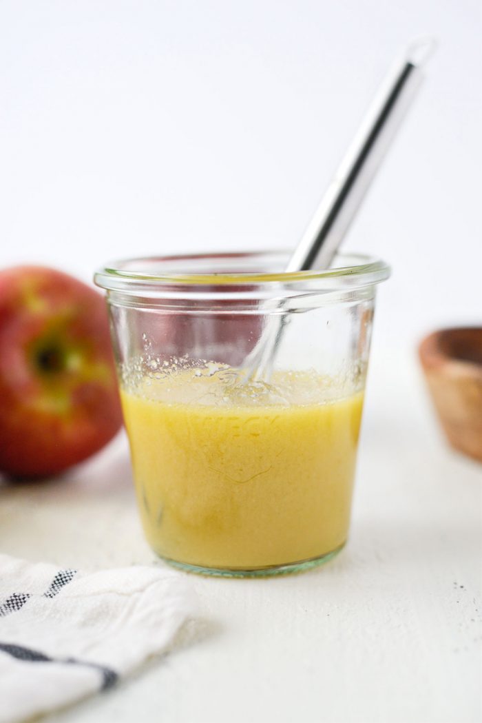 whisked apple cider vinaigrette.