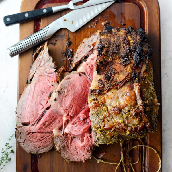 Dijon Rosemary Crusted Prime Rib Roast with Pinot Noir Au jus Simply