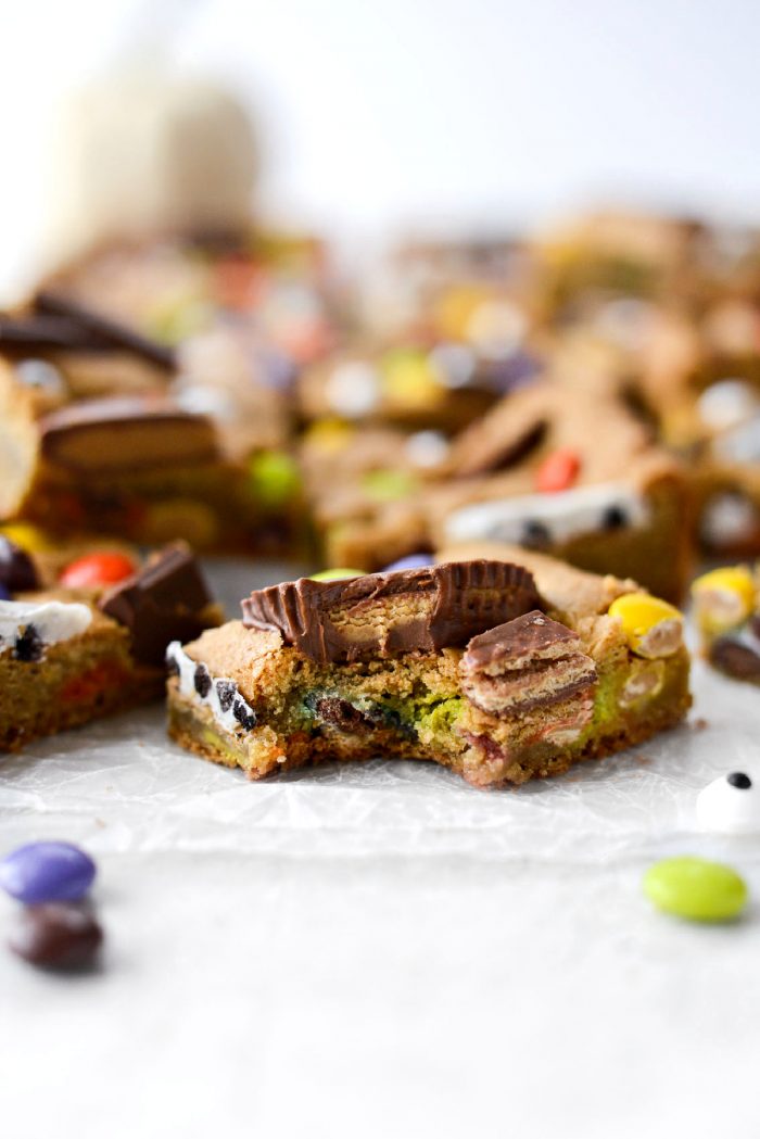 Bite into a Halloween Candy Cookie Bars.