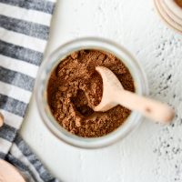 Homemade Pumpkin Spice in glass jar.