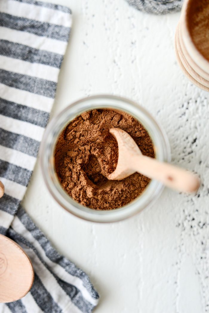 Homemade Pumpkin Spice in glass jar.