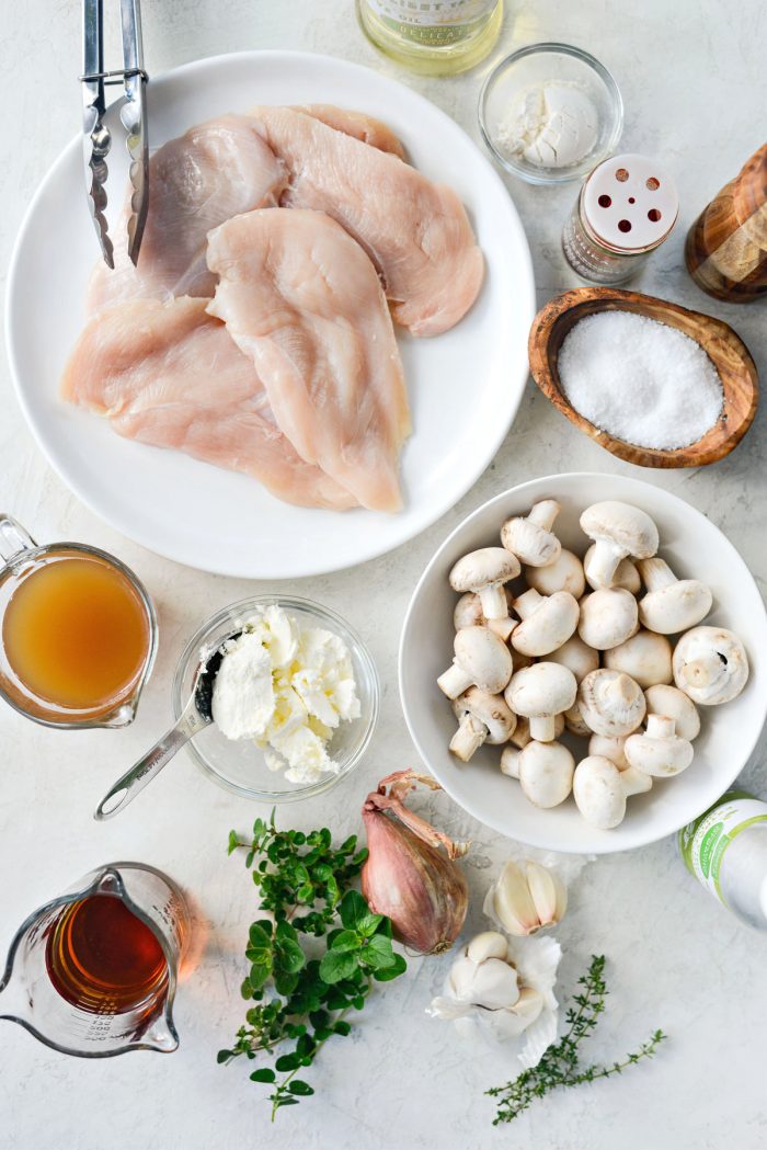 Lighter Chicken Marsala ingredients