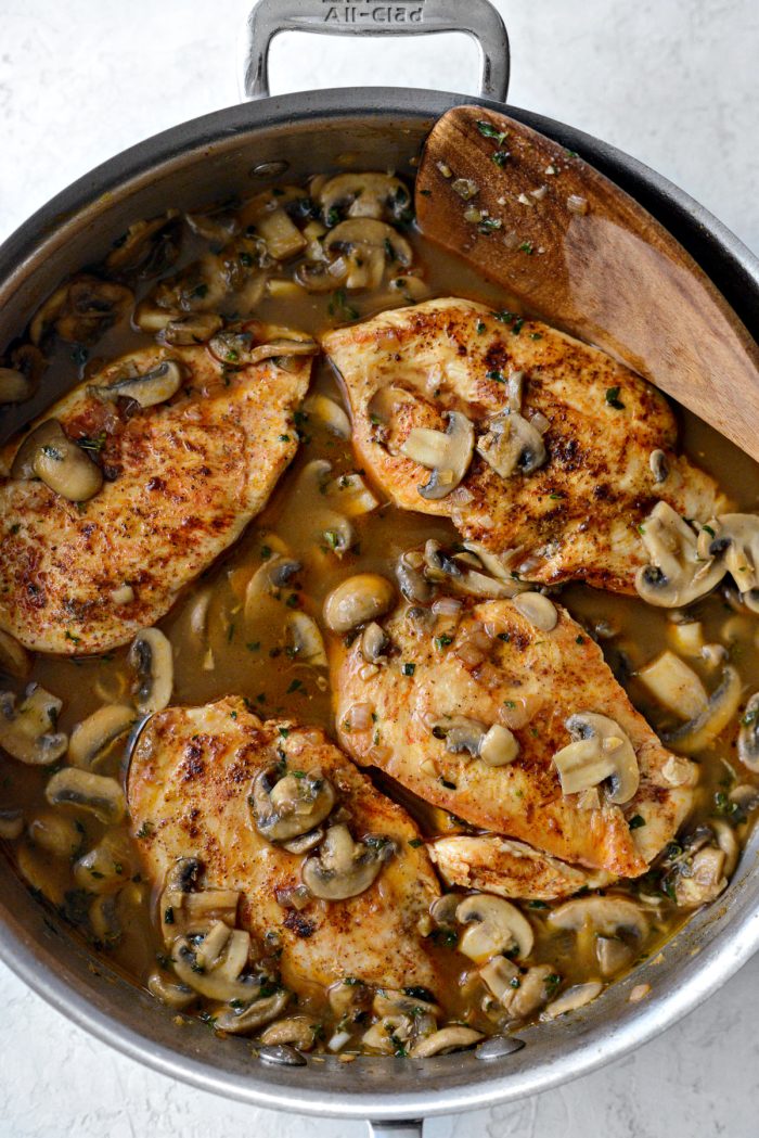 return chicken and smother with mushroom marsala sauce.