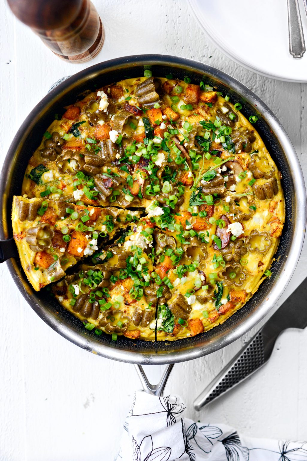 Roasted Pumpkin Kale and Feta Frittata Simply Scratch