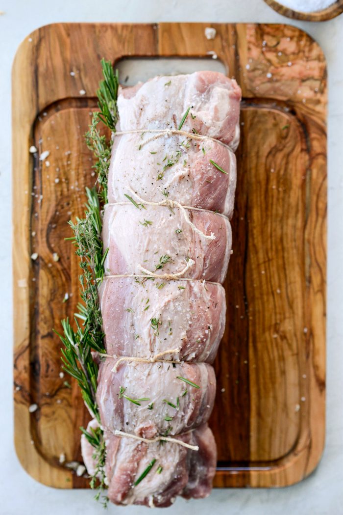 rolled and tied pork loin,