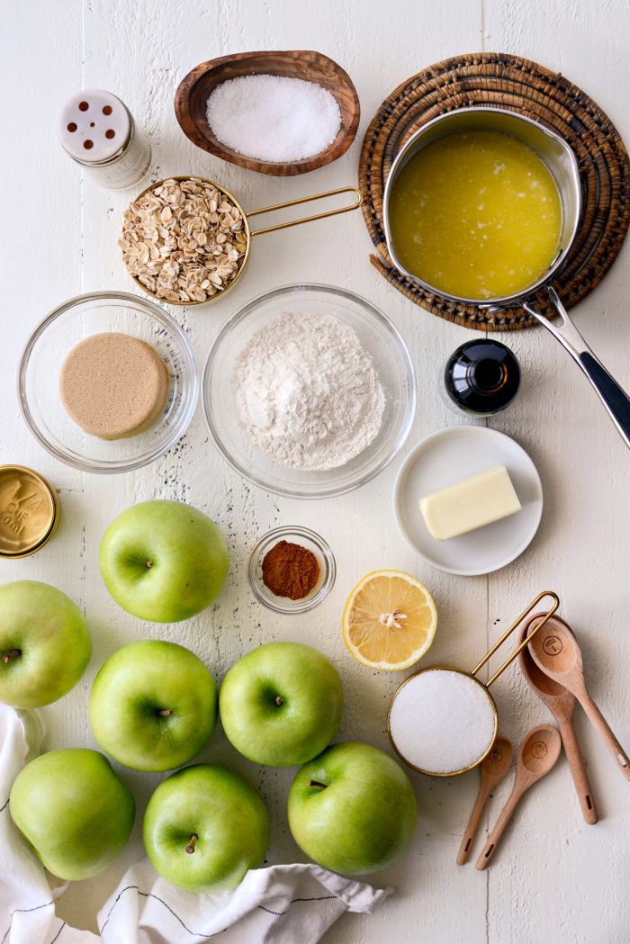 Caramel Apple Slab Pie ingredients.