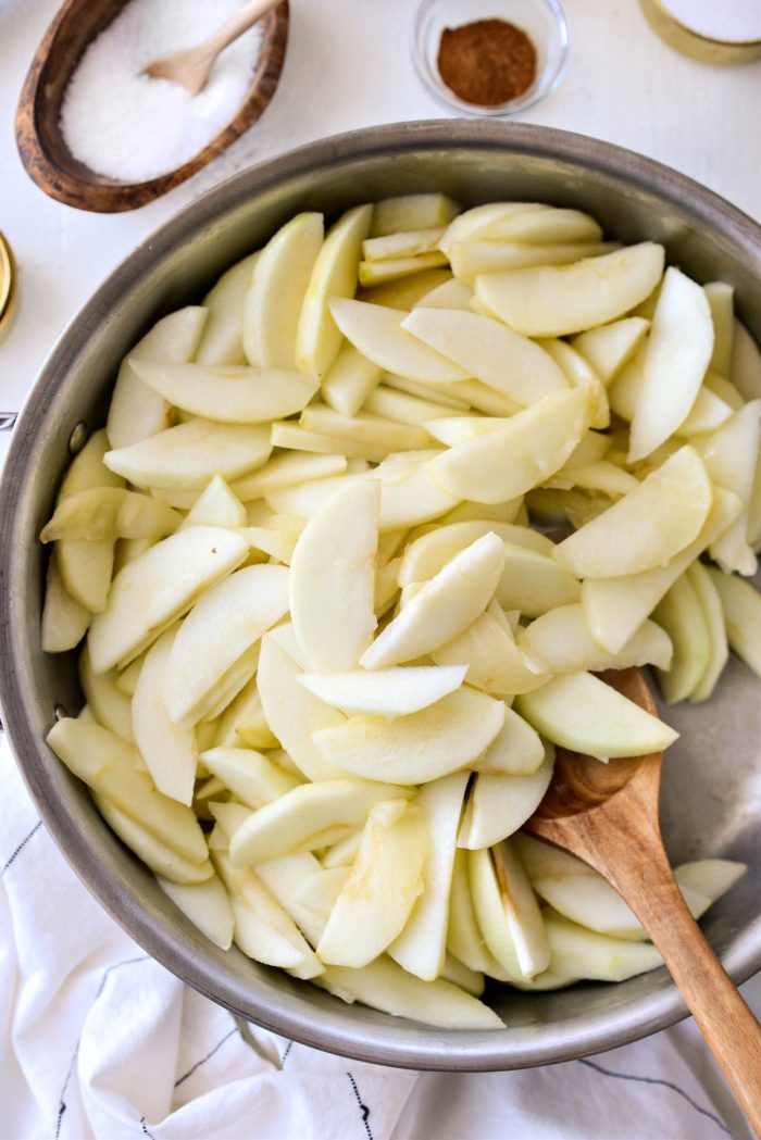 toss apples in butter