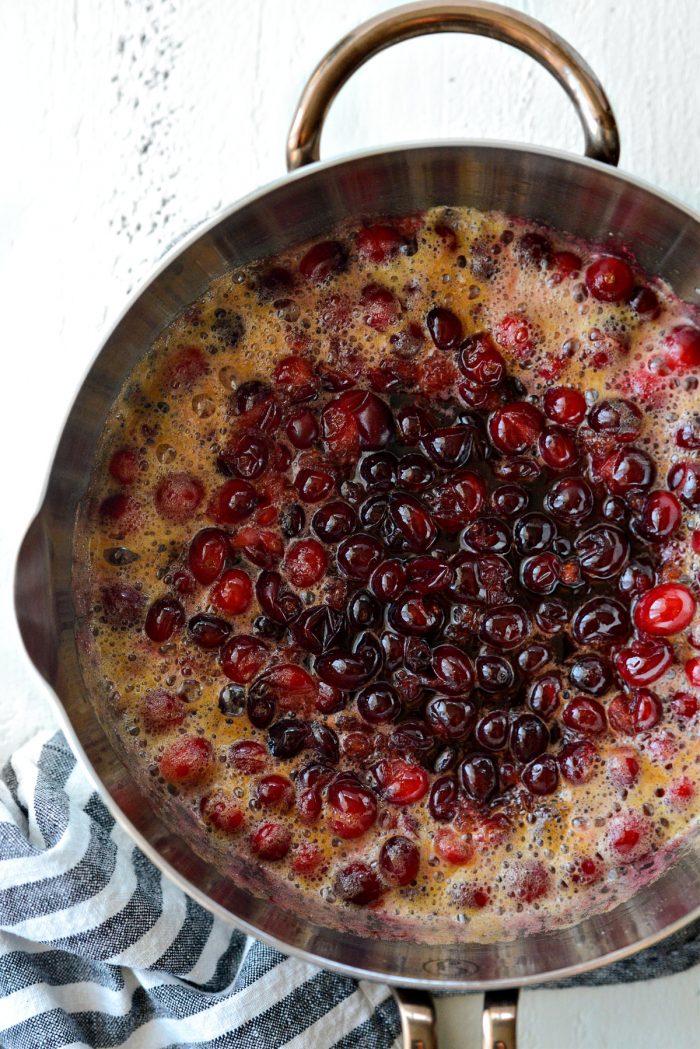 cranberries simmering.