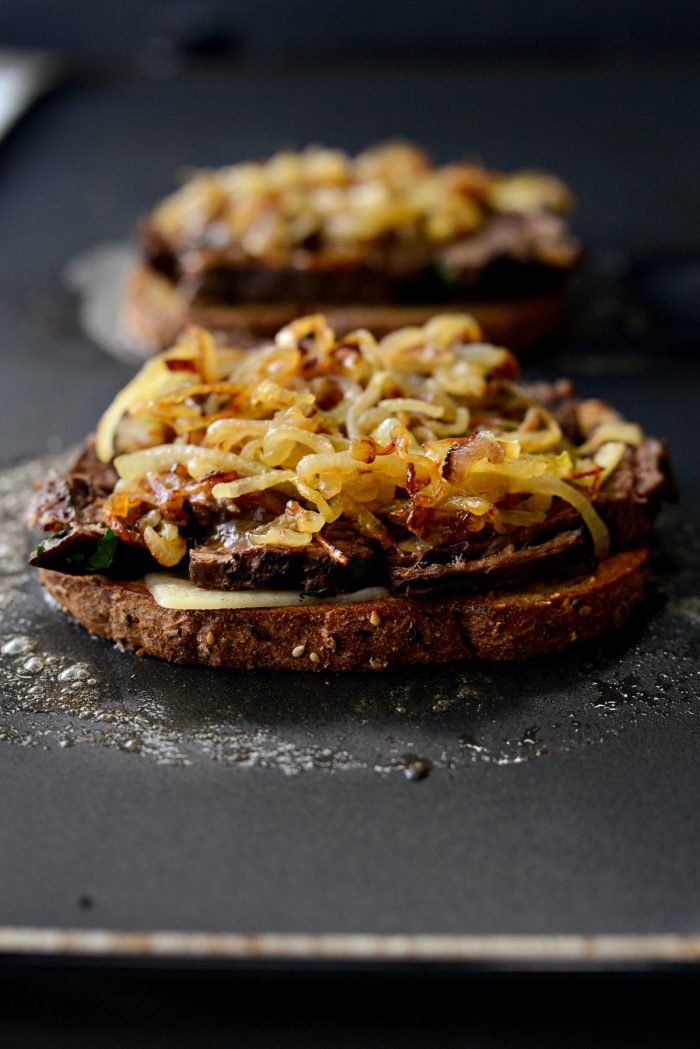 topped with caramelized onions