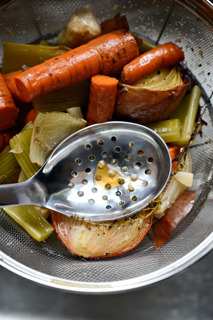 press vegetables to squeeze out any liquids.