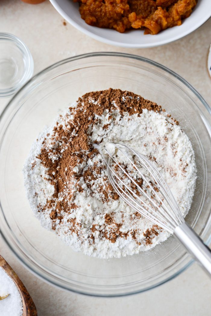 dry ingredients whisked.