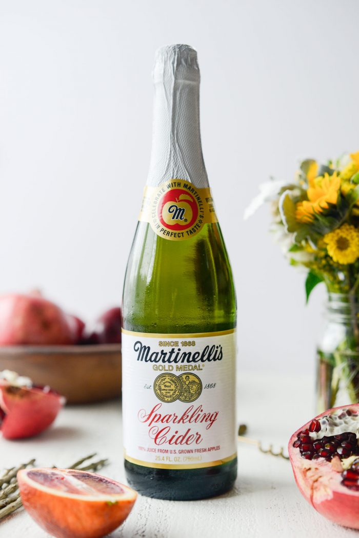 bottle of sparkling apple cider.