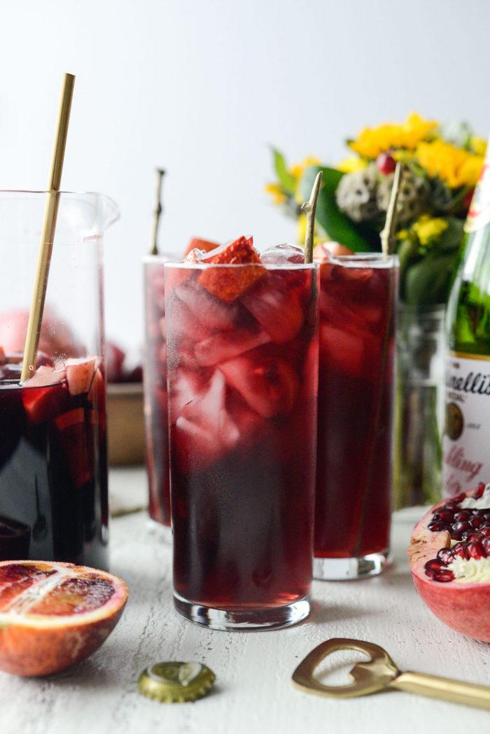 pomegranate sparkling apple cider sangria