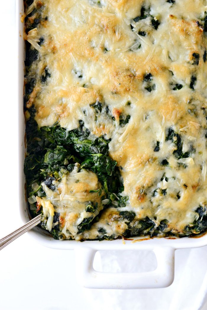 serving spinach gratin.