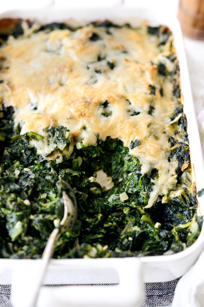 Spinach gratin served.