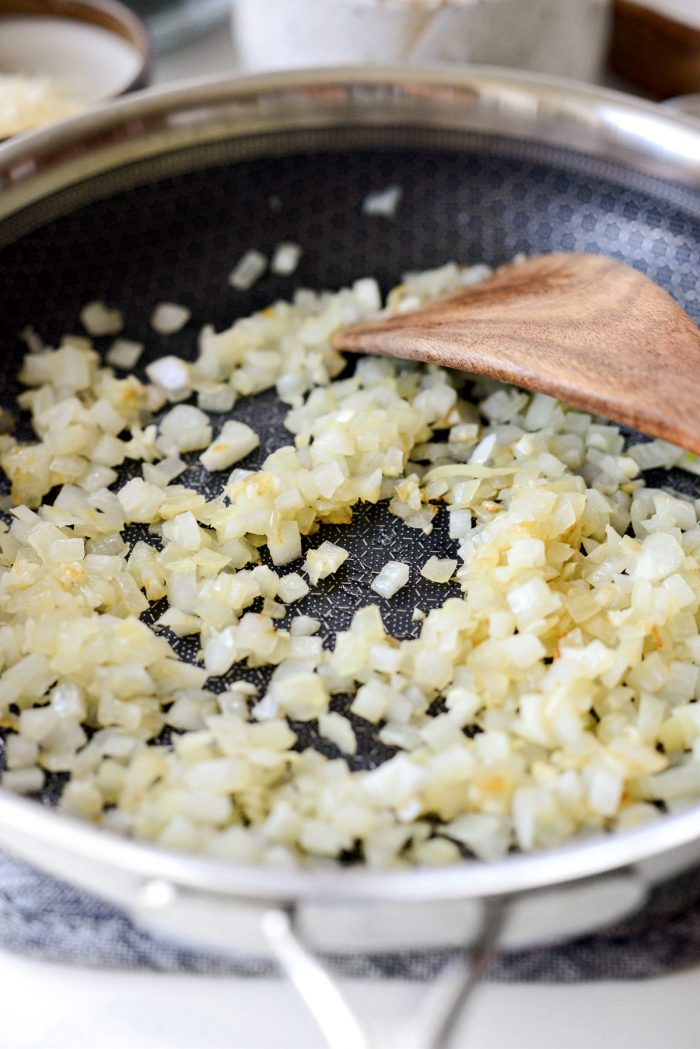 satueed onions and garlic.