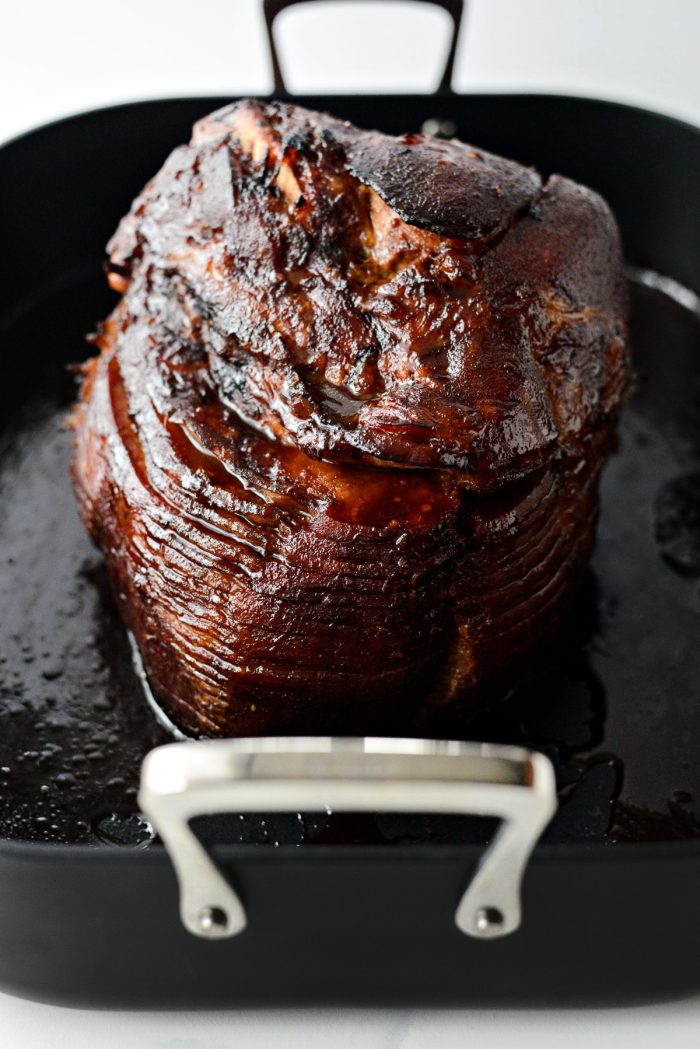 Pomegranate Bourbon Glazed Ham