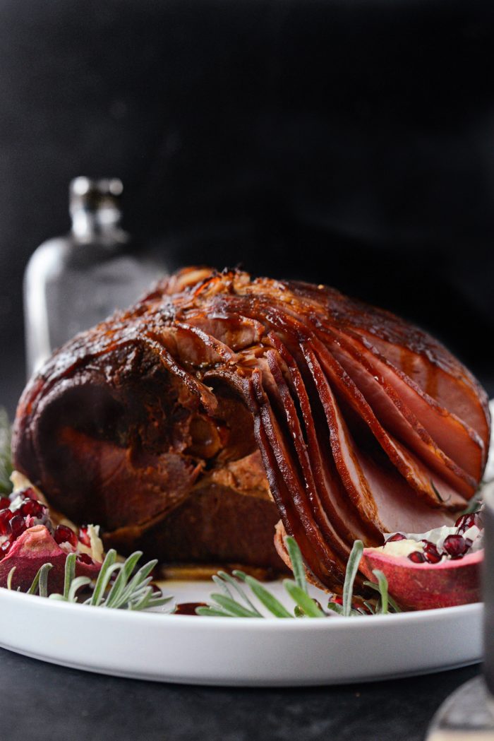 Pomegranate Bourbon Glazed Ham