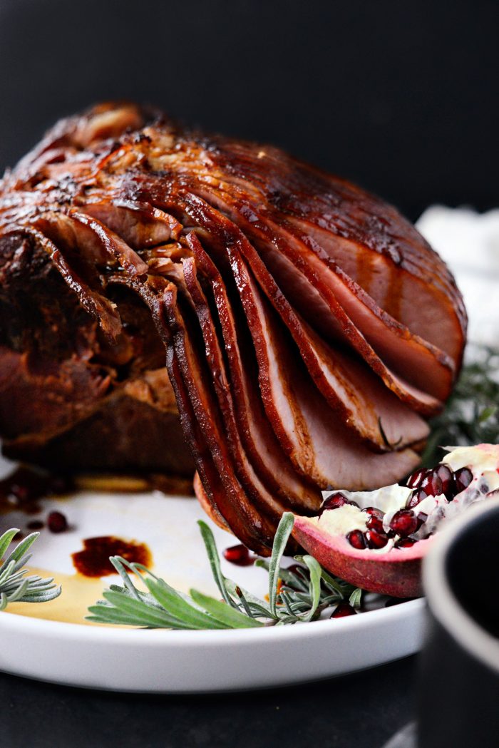 Pomegranate Bourbon Glazed Ham