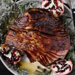 Pomegranate Bourbon Glazed Ham