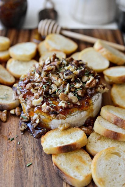 Honey Baked Brie with Fig Jam and Walnuts - Simply Scratch