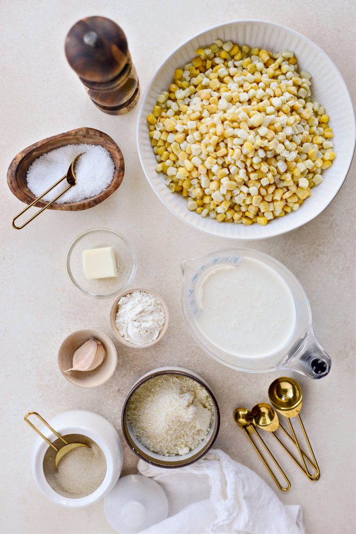 Parmesan Garlic Corn Au Gratin ingredients