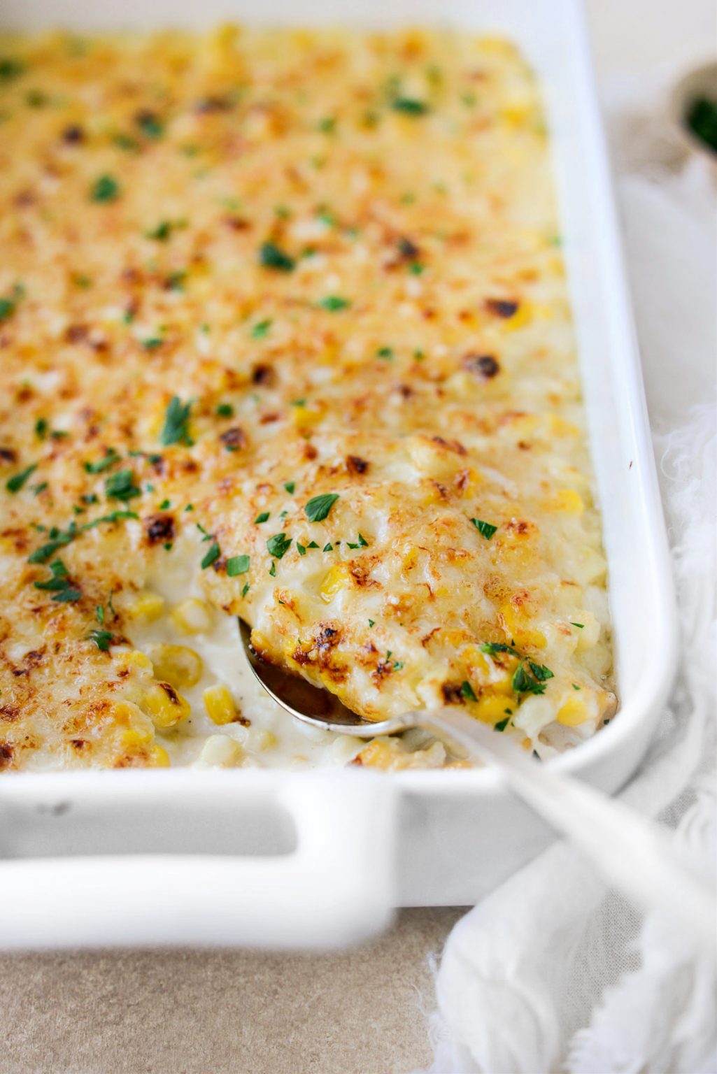 Parmesan Garlic Corn Au Gratin Simply Scratch