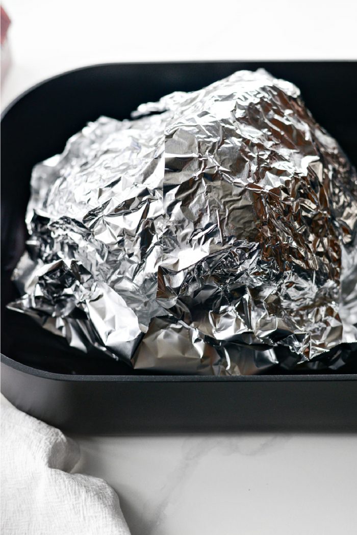 foil on ham