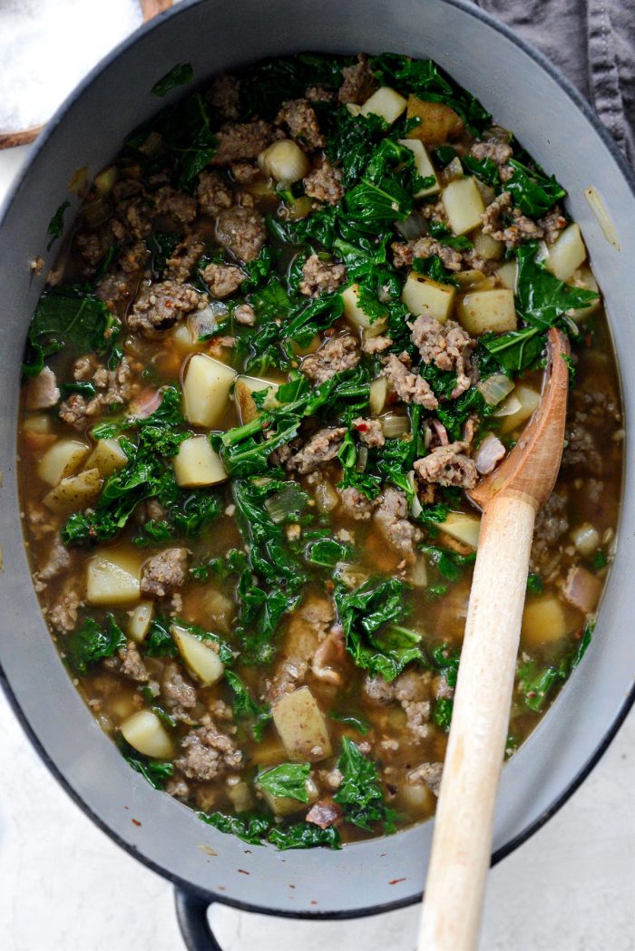 wilted kale in soup.