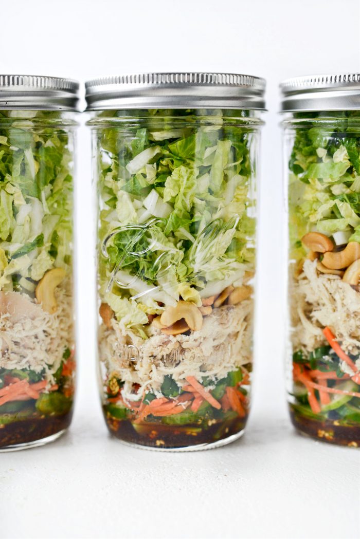 Asian Cashew Chicken Mason Jar Salad