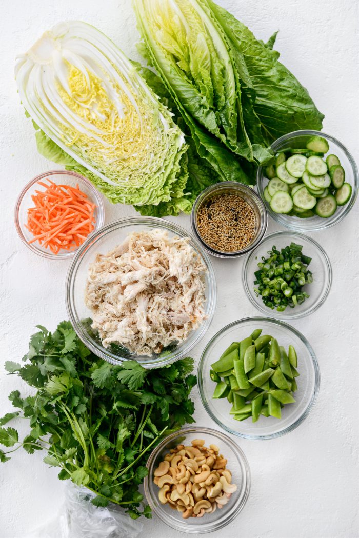 Asian Cashew Chicken Mason Jar Salad ingredients