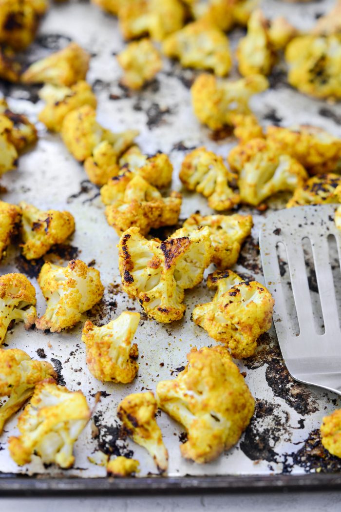 curried cauliflower after roasting