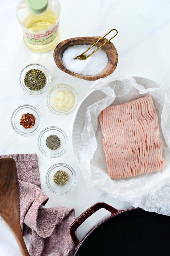 Homemade Italian Turkey Sausage ingredients